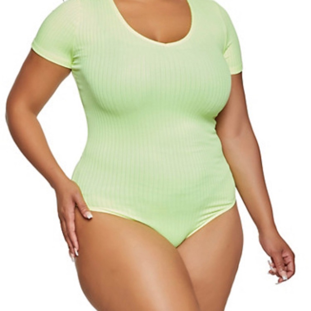 Plus Size Rib Knit Bodysuit
